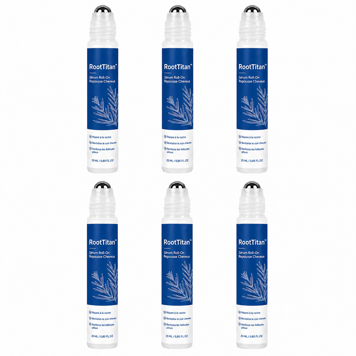 RootTitan™ Sérum Roll-On Repousse Cheveux | Ciblez les zones clairsemées et retrouvez des cheveux plus denses dès la racine !