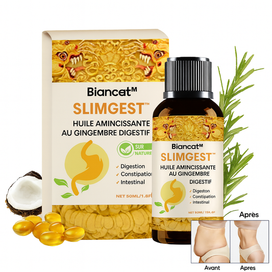 SlimGest™ Huile Amincissante au Gingembre Digestif | Dégonfle le ventre et facilite la digestion en 5 minutes!