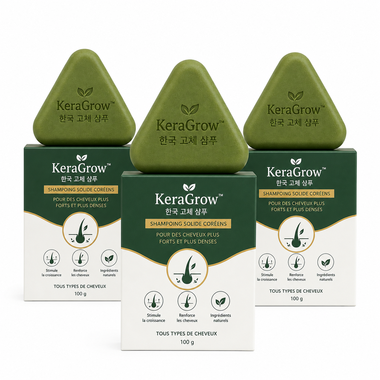 KeraGrow™ Shampoing Solide Coréens | Boostez la densité et stoppez les cheveux plats en 6 à 8 semaines !