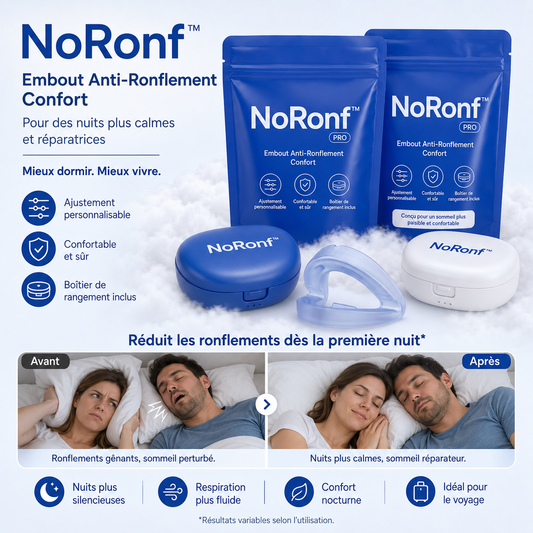 NoRonf™ Embout Anti-Ronflement Confort | Stoppez les ronflements dès la première nuit et laissez votre partenaire dormir enfin !