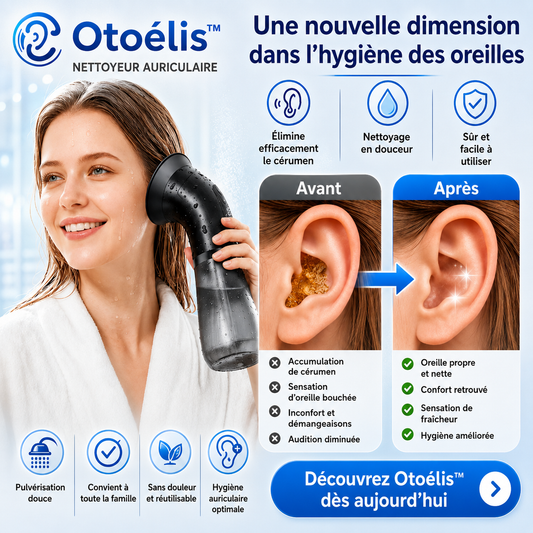 Otoélis™ Nettoyeur Auriculaire | Éliminez le cérumen en profondeur en quelques minutes et retrouvez une audition claire !
