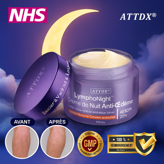 LymphoNight™ Crème de Nuit Anti-Œdème | Draine et affine vos jambes pendant votre sommeil!