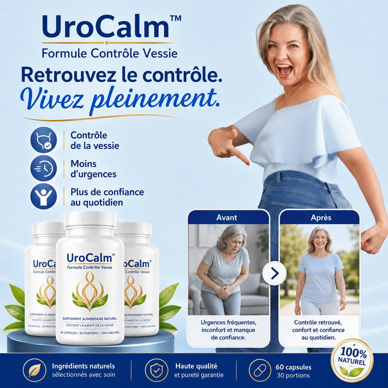 UroCalm™ Formule Contrôle Vessie | Retrouvez le contrôle total de votre vessie en seulement 7 jours !