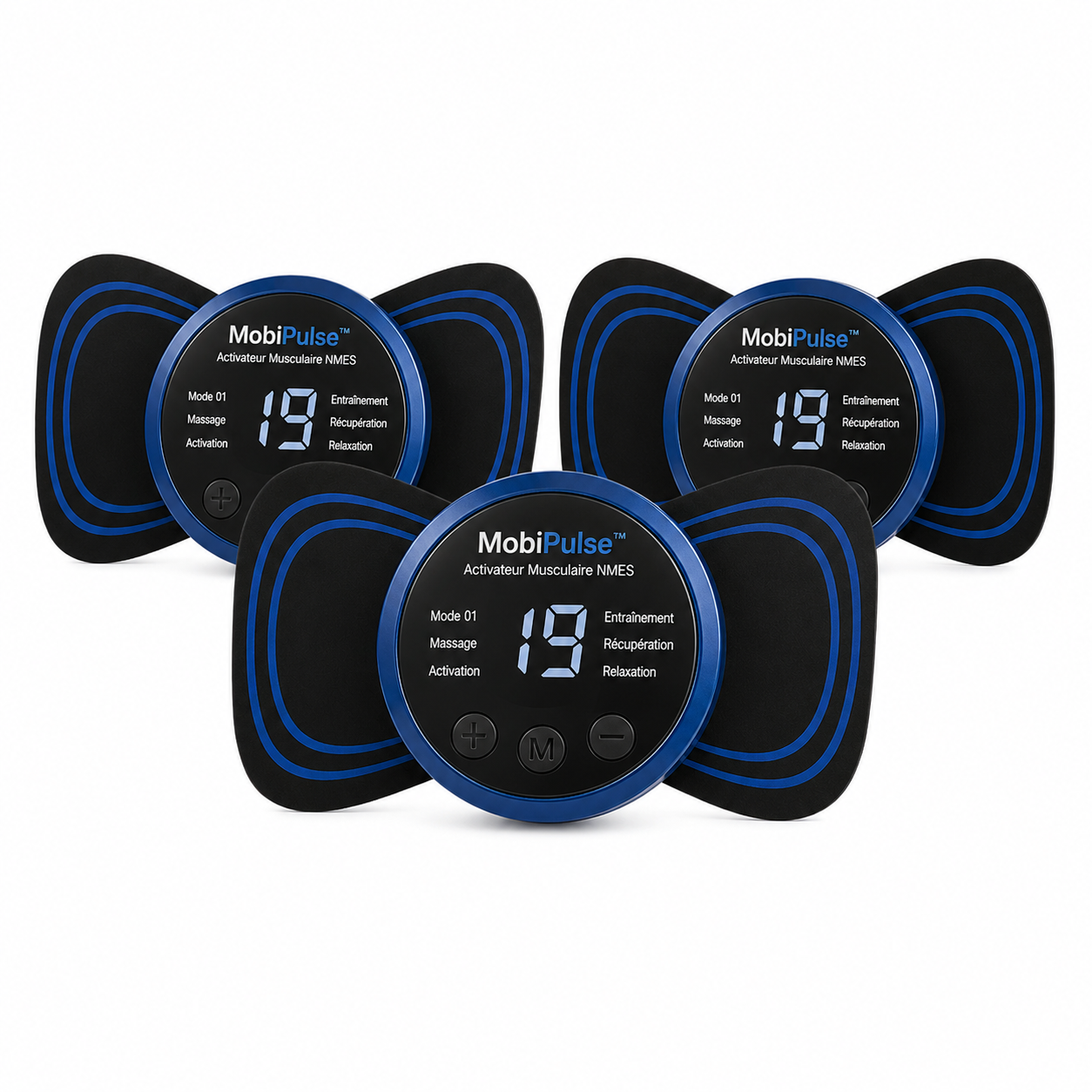 MobiPulse™ Activateur Musculaire NMES | Retrouvez stabilité, force et mobilité en 15 minutes par jour, sans effort ni rendez-vous !