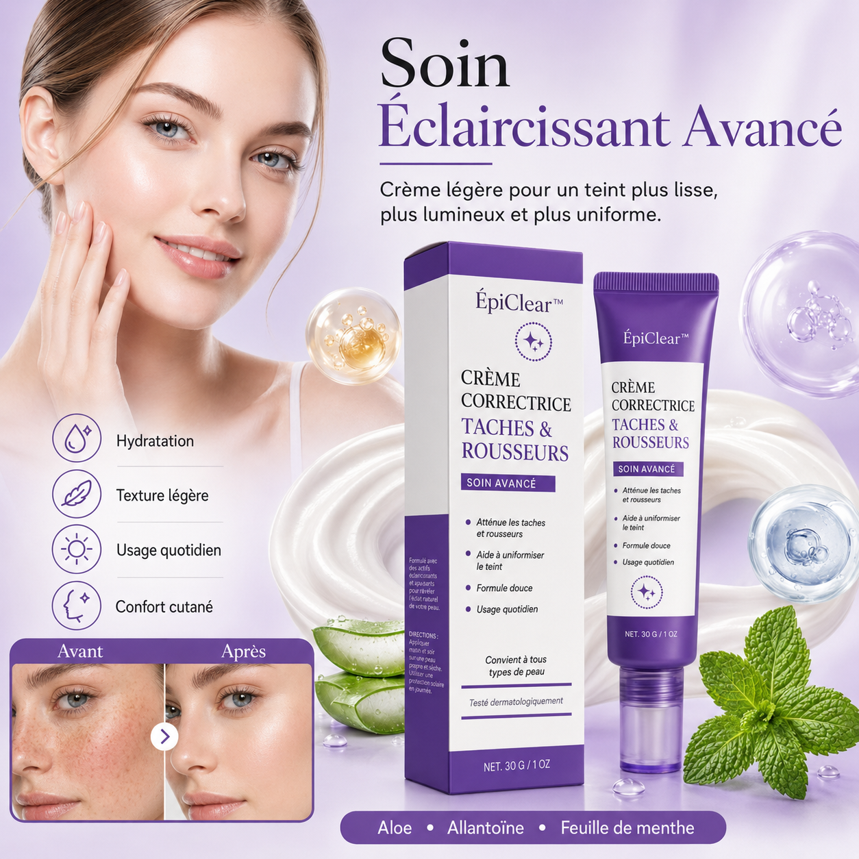 ÉpiClear™ Crème Correctrice Taches & Rousseurs | Révélez un teint plus net, plus lumineux et uniforme jour après jour !
