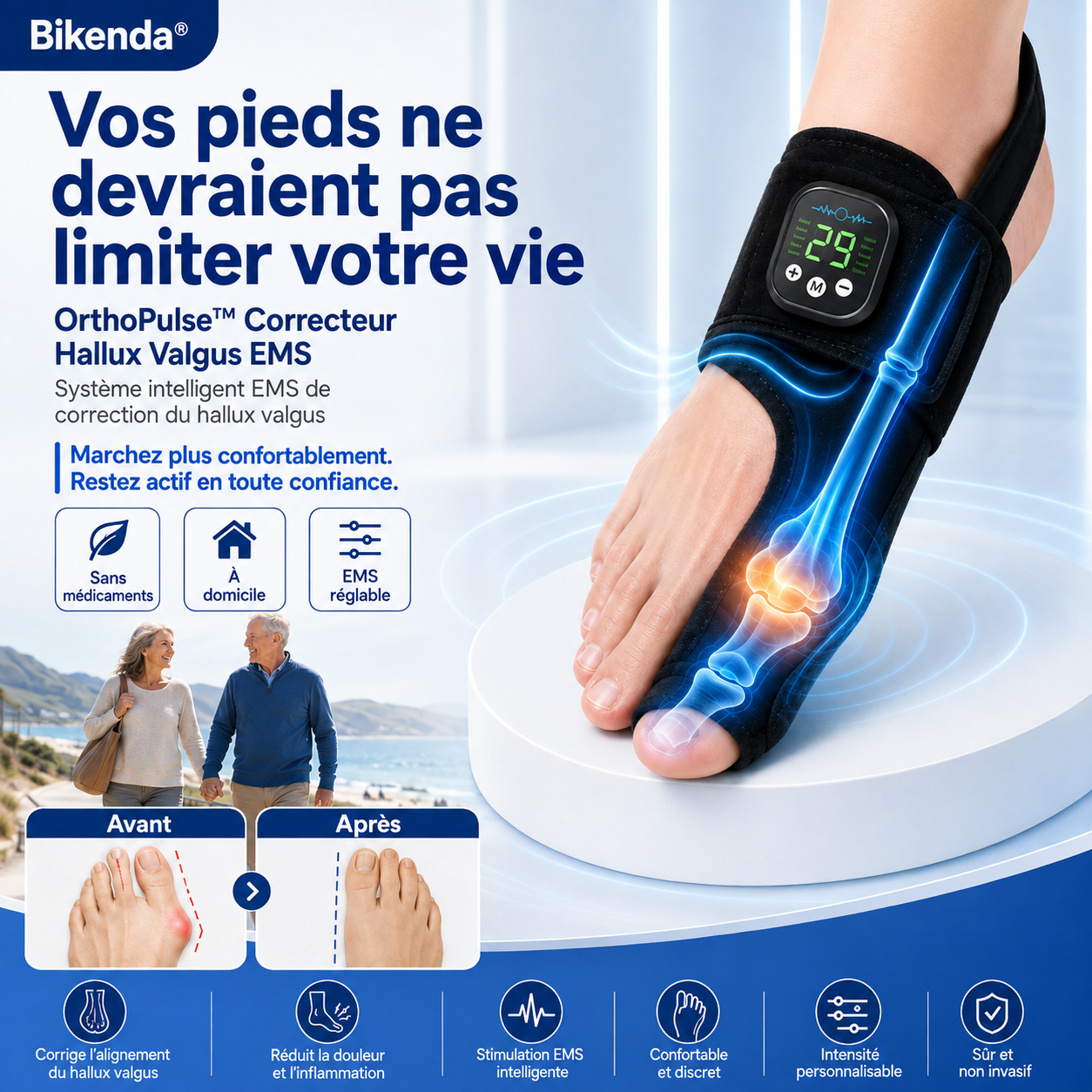 OrthoPulse™ Correcteur Hallux Valgus EMS | Soulagez la pression du gros orteil et marchez plus confortablement !