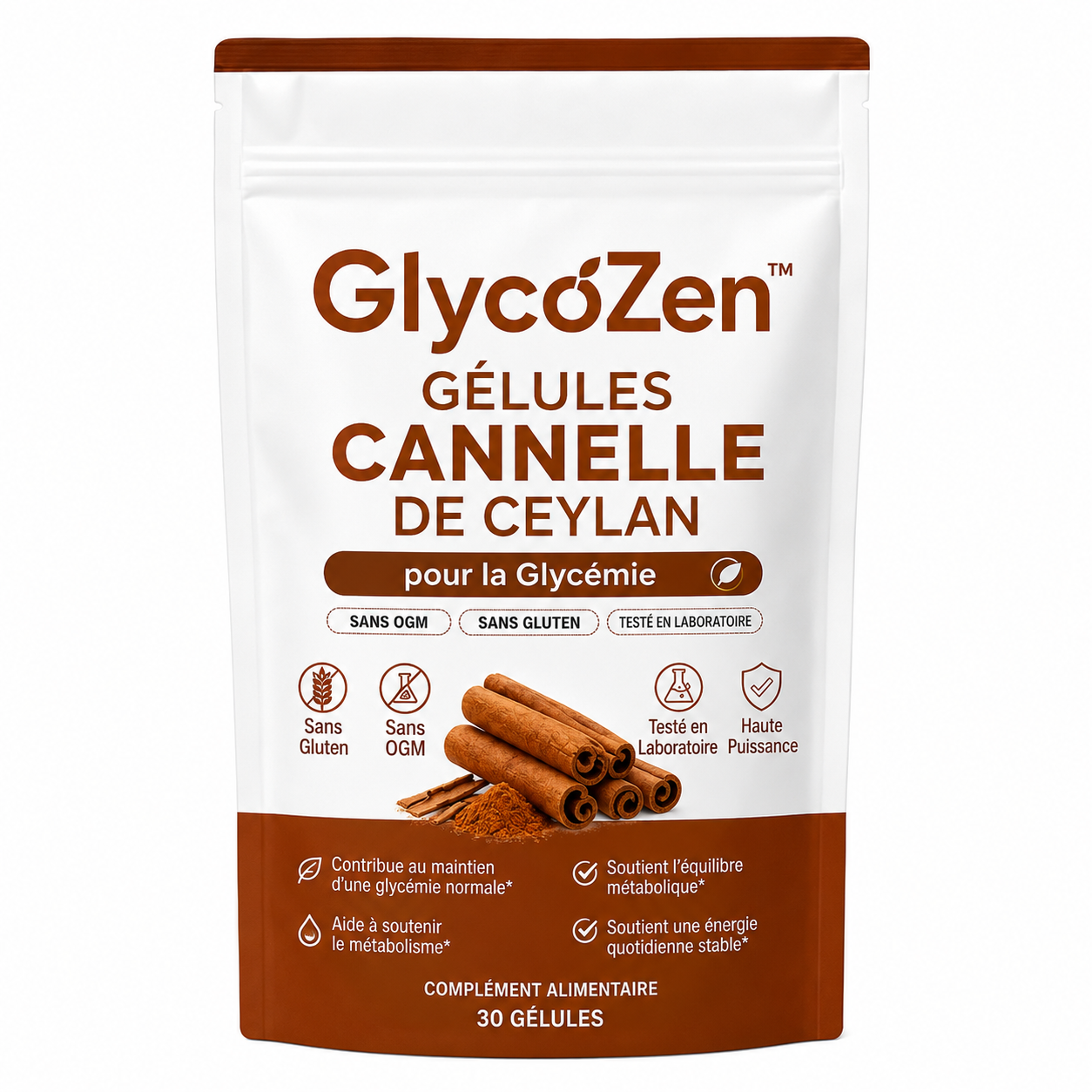 GlycoZen™ Gélules Cannelle de Ceylan pour la Glycémie | Stoppez les pics de sucre et retrouvez une énergie stable en 7 jours !