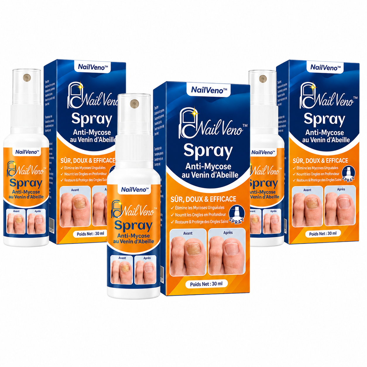 NailVeno™ Spray Anti-Mycose au Venin d’Abeille | Retrouvez des ongles nets, sains et forts dès 7 jours !