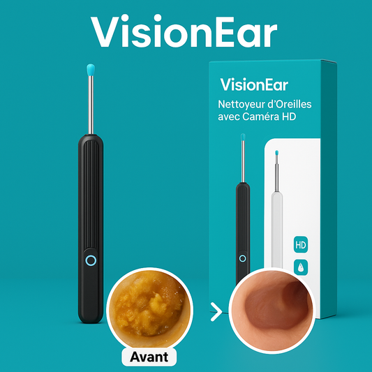 VisionEar™ Nettoyeur d’Oreilles avec Caméra HD | Retire le cérumen en 40 secondes en toute sécurité!