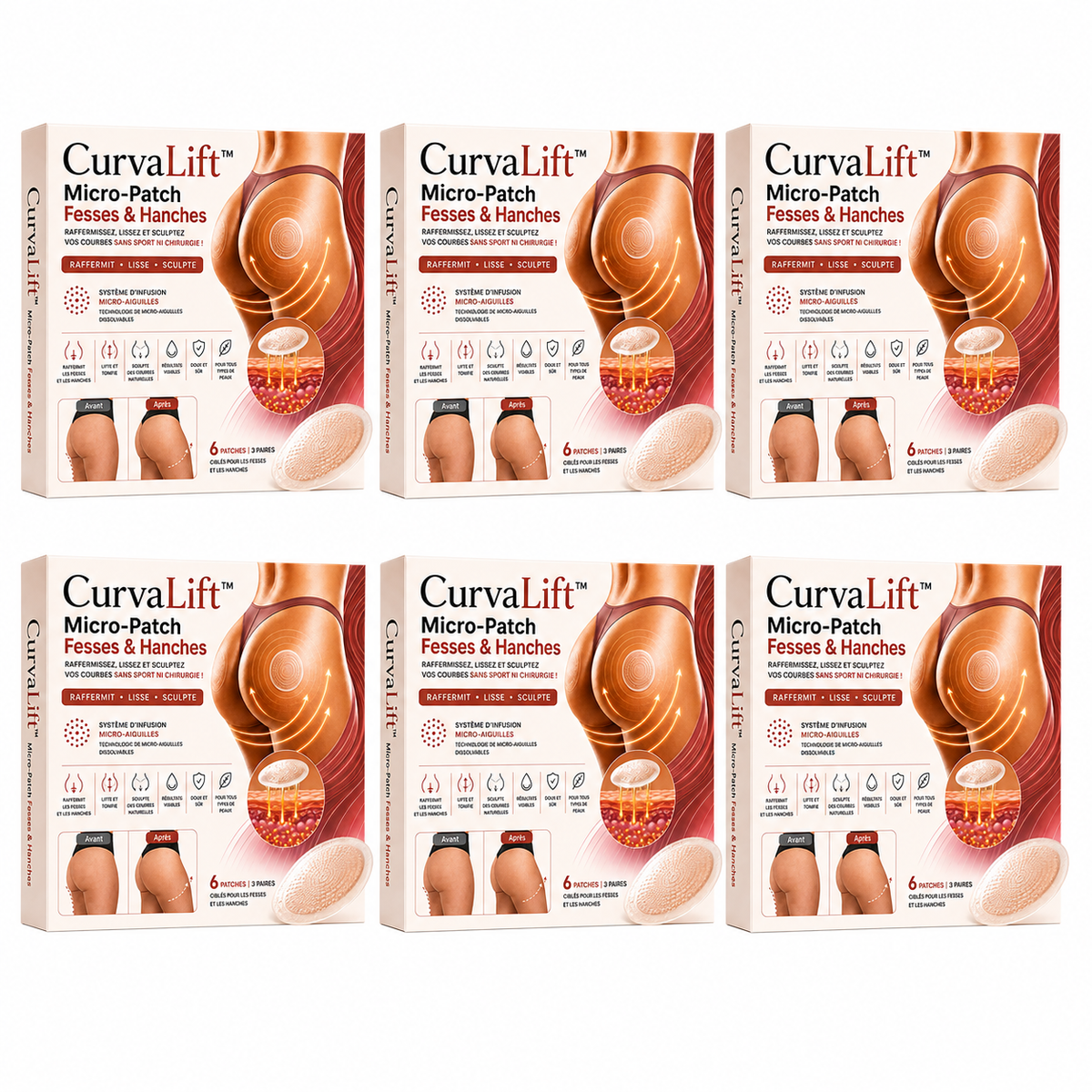 CurvaLift™ Micro-Patch Fesses & Hanches | Raffermissez, lissez et sculptez vos courbes sans sport ni chirurgie !