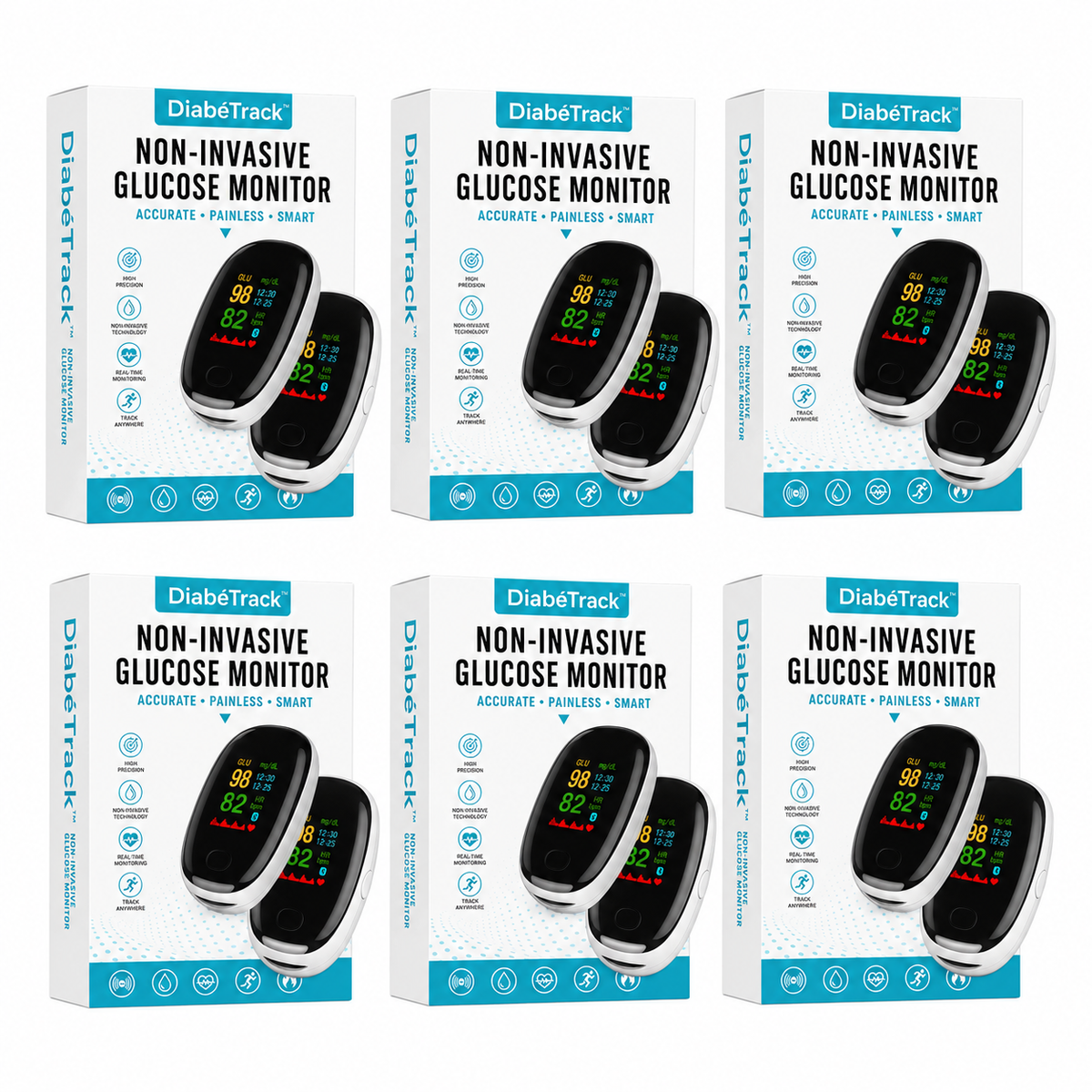 DiabéTrack™ Lecteur Glycémie Sans Piqûre | Surveillez votre sucre en 5 secondes sans aiguille, sans douleur et sans bandelette !