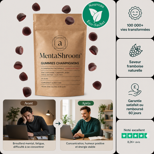 MentaShroom™ Gummies Champignons | Boostez votre concentration, votre humeur et votre énergie sans caféine ni crash !
