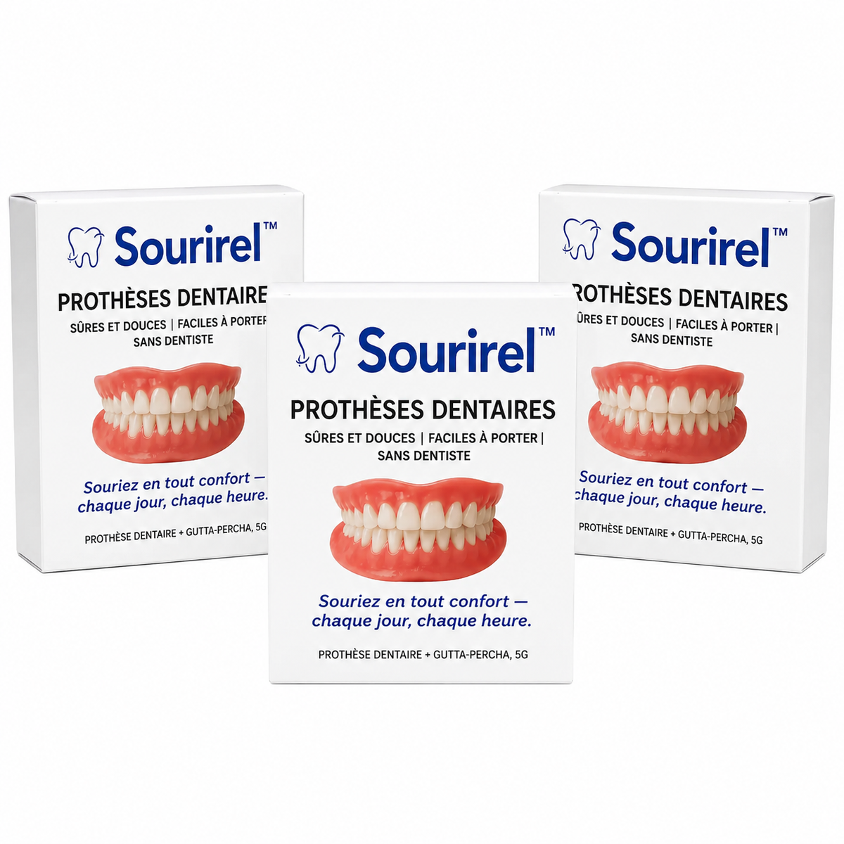 Sourirel™ Prothèses dentaires | Retrouvez votre sourire naturel en 3 minutes !