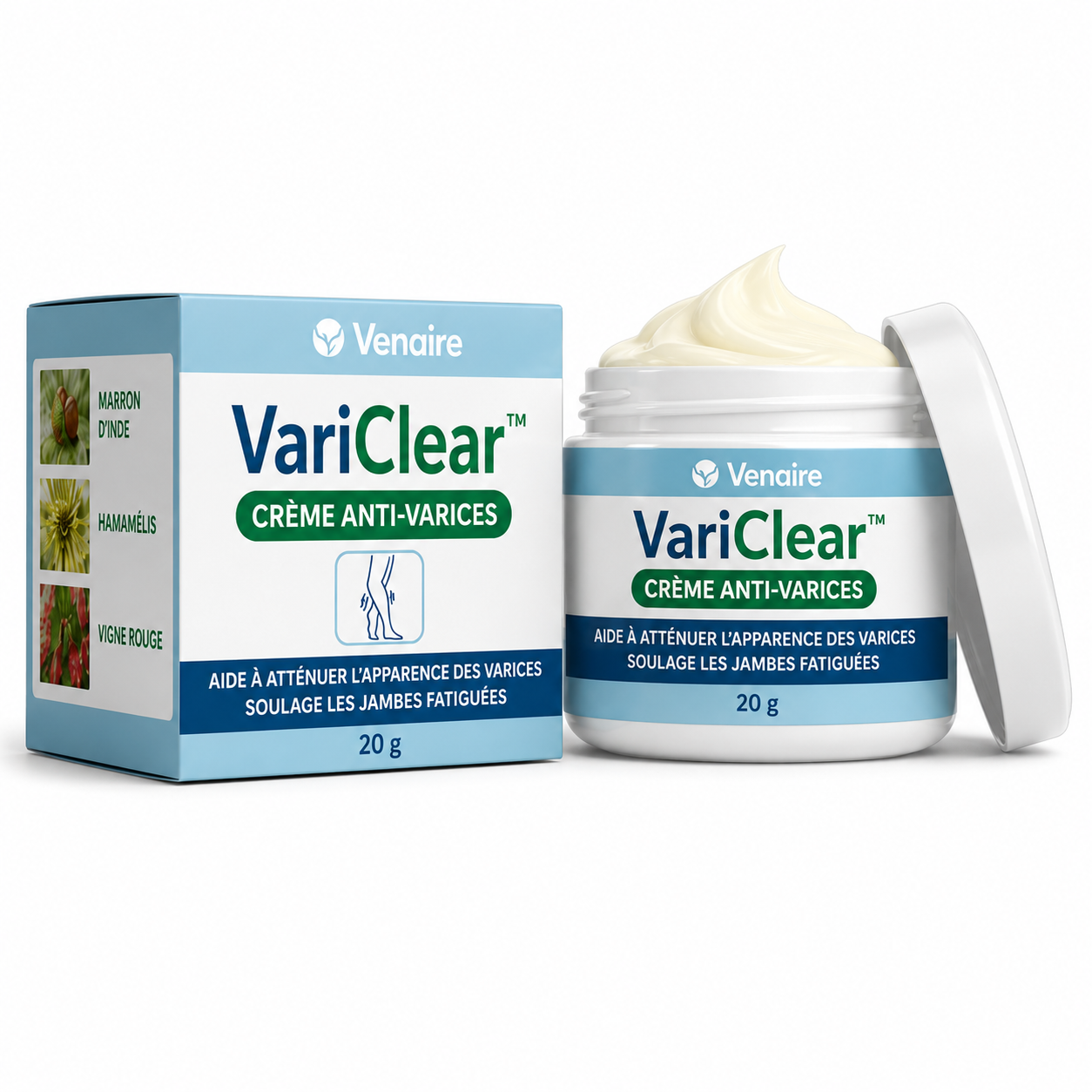 VariClear™ Crème Anti-Varices | Aide à atténuer l’apparence des varices et à prendre soin des jambes fatiguées !