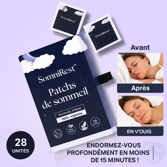 SomniPatch™ Patch Naturel Sans Mélatonine | Endormez-vous Profondément en Moins de 15 Minutes!