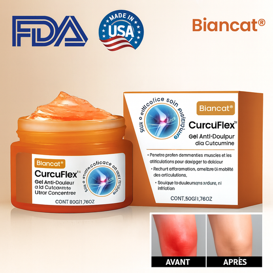 CurcuFlex™ Gel Anti-Douleur à la Curcumine Ultra-Concentrée | Soulage les articulations en 10 minutes chrono!