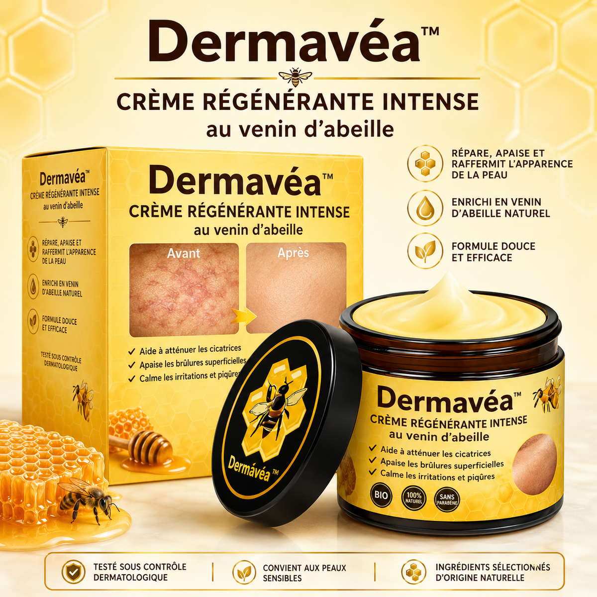 Dermavéa™ Crème Régénérante Intense | Répare et raffermit votre peau en 10 minutes !