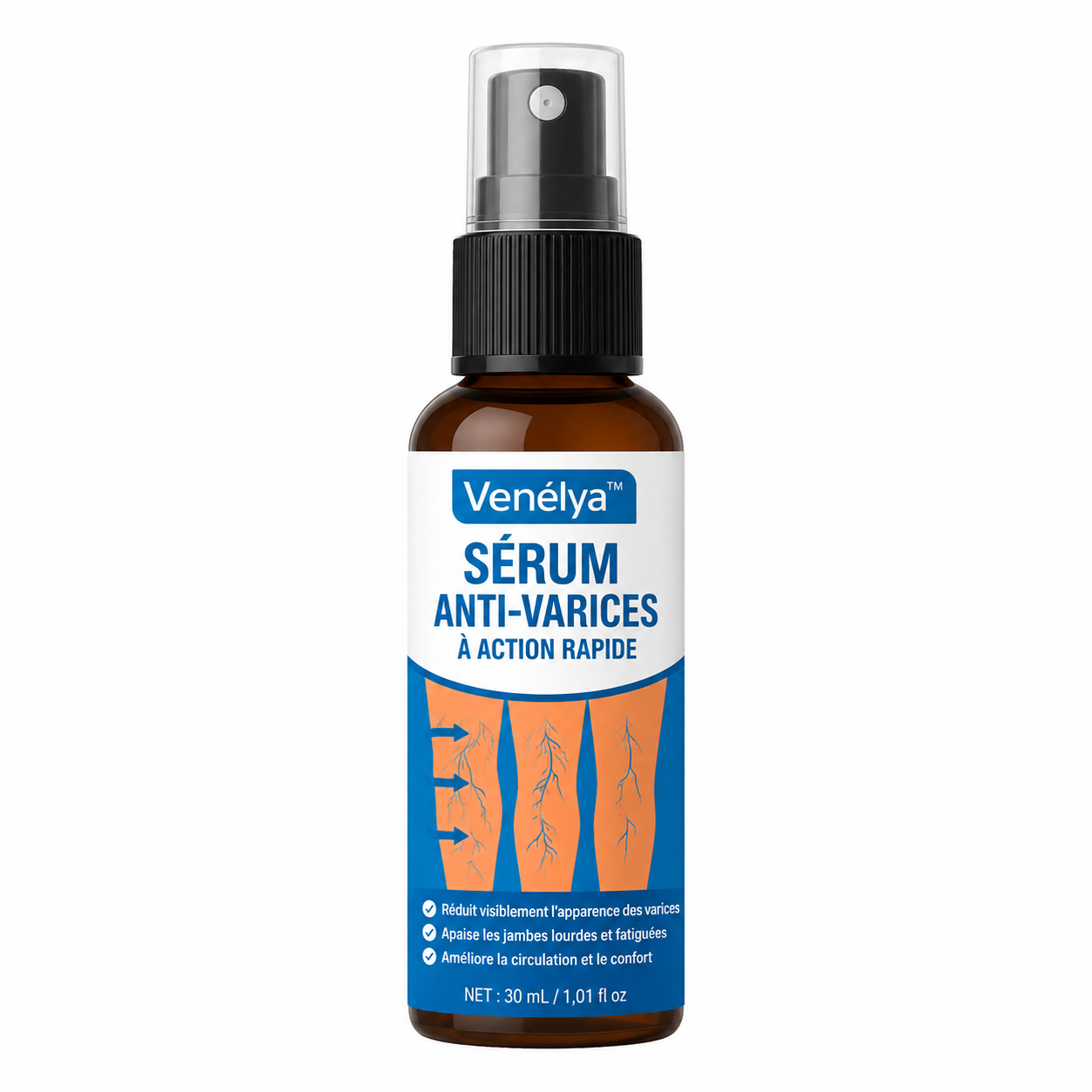 Venélya™ Sérum Anti-Varices à Action Rapide | Élimine 95% des varices visibles en 4 jours!