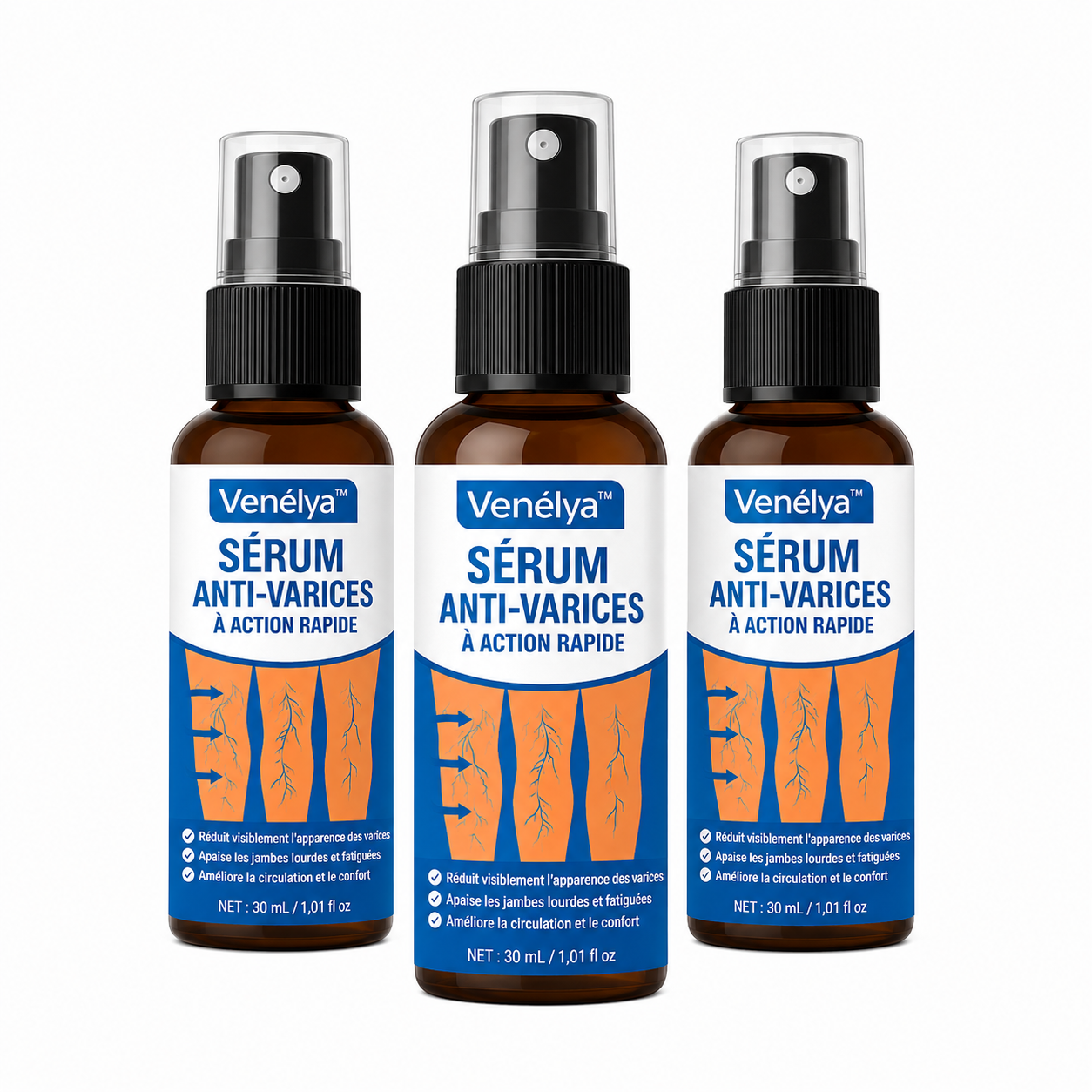 Venélya™ Sérum Anti-Varices à Action Rapide | Élimine 95% des varices visibles en 4 jours!