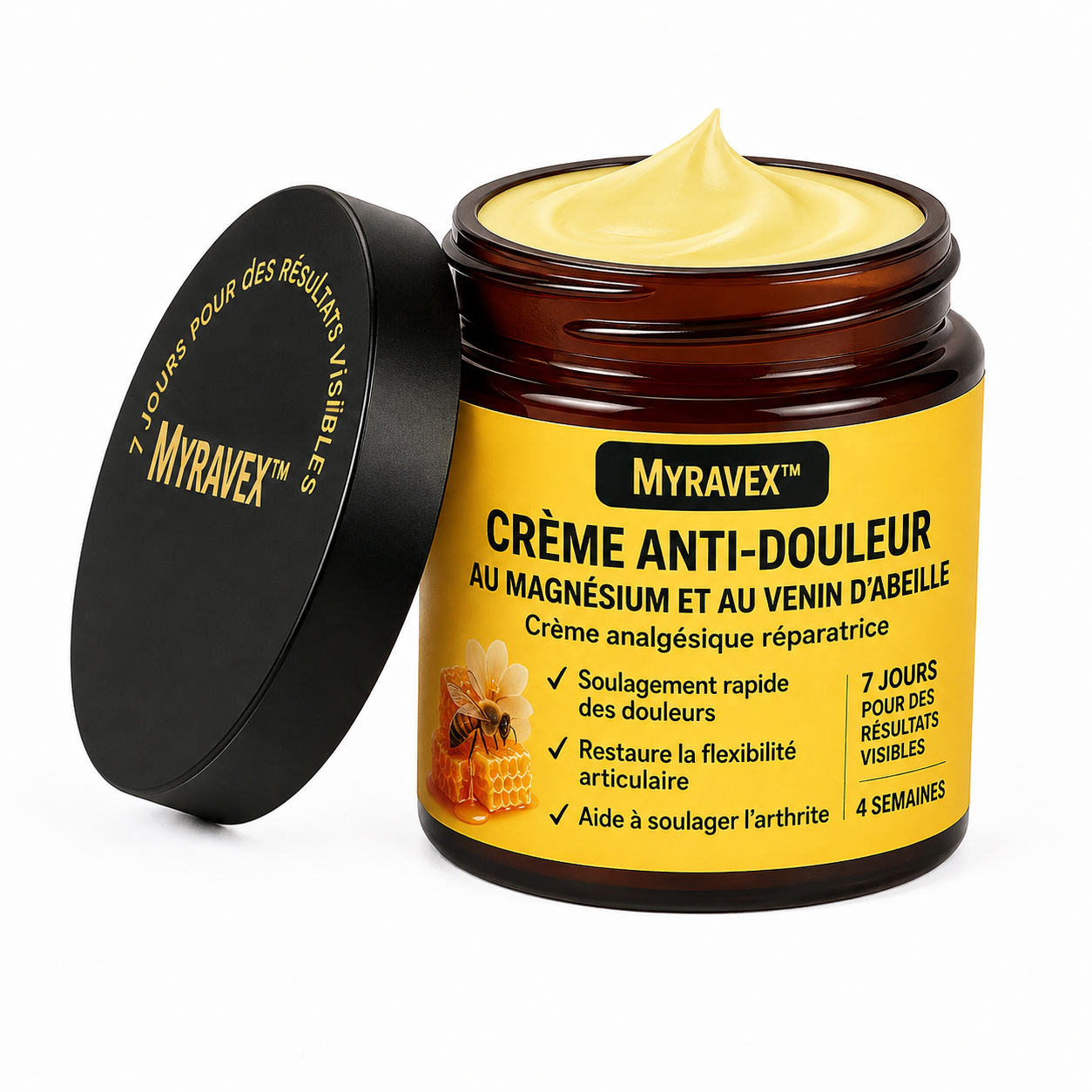 Myravex™ Crème Anti-douleur au Magnésium et au Venin d'Abeille | Supprime vos douleurs articulaires en un instant!