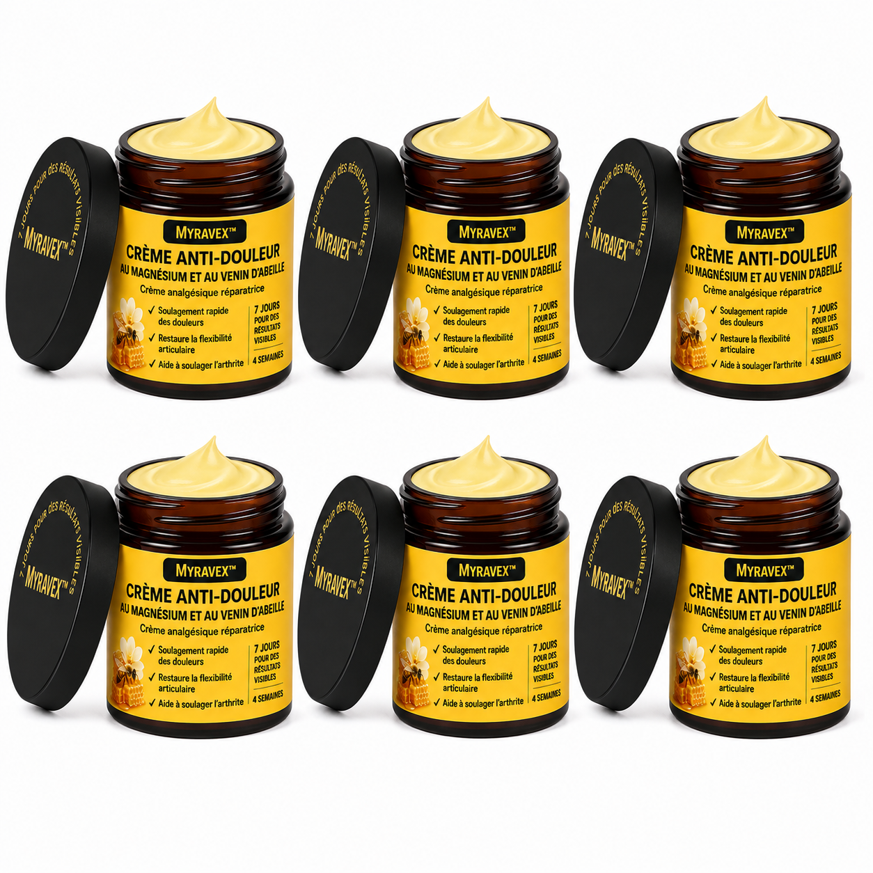Myravex™ Crème Anti-douleur au Magnésium et au Venin d'Abeille | Supprime vos douleurs articulaires en un instant!
