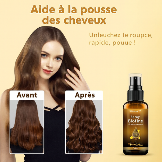 HairBoost™ Spray Biotine Haute Performance | Réactive la repousse et comble les zones clairsemées en 10 minutes chrono!