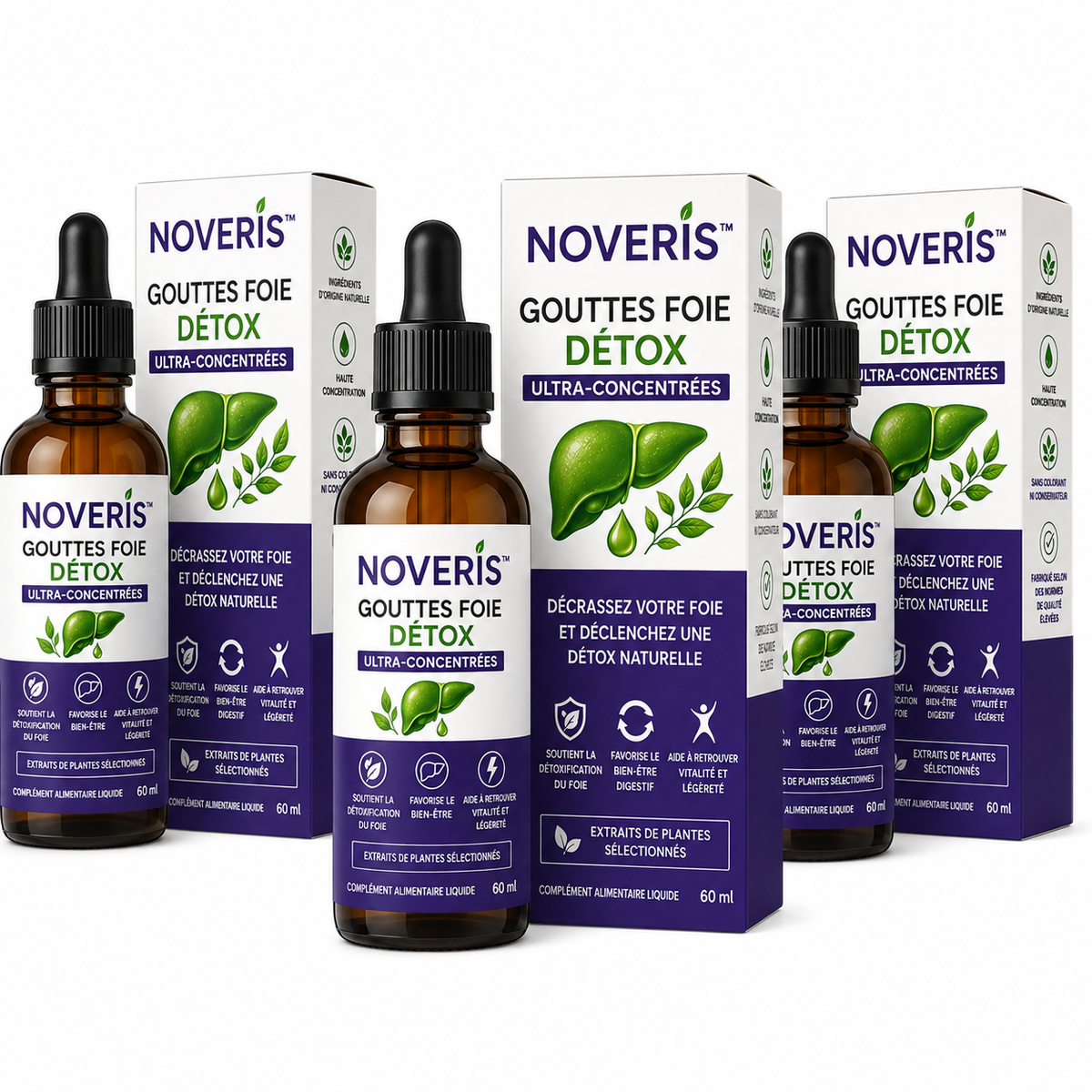 Noveris™ Gouttes Foie Détox Ultra-Concentrées | Décrassez votre foie et déclenchez une perte de 5 kg en 7 jours !