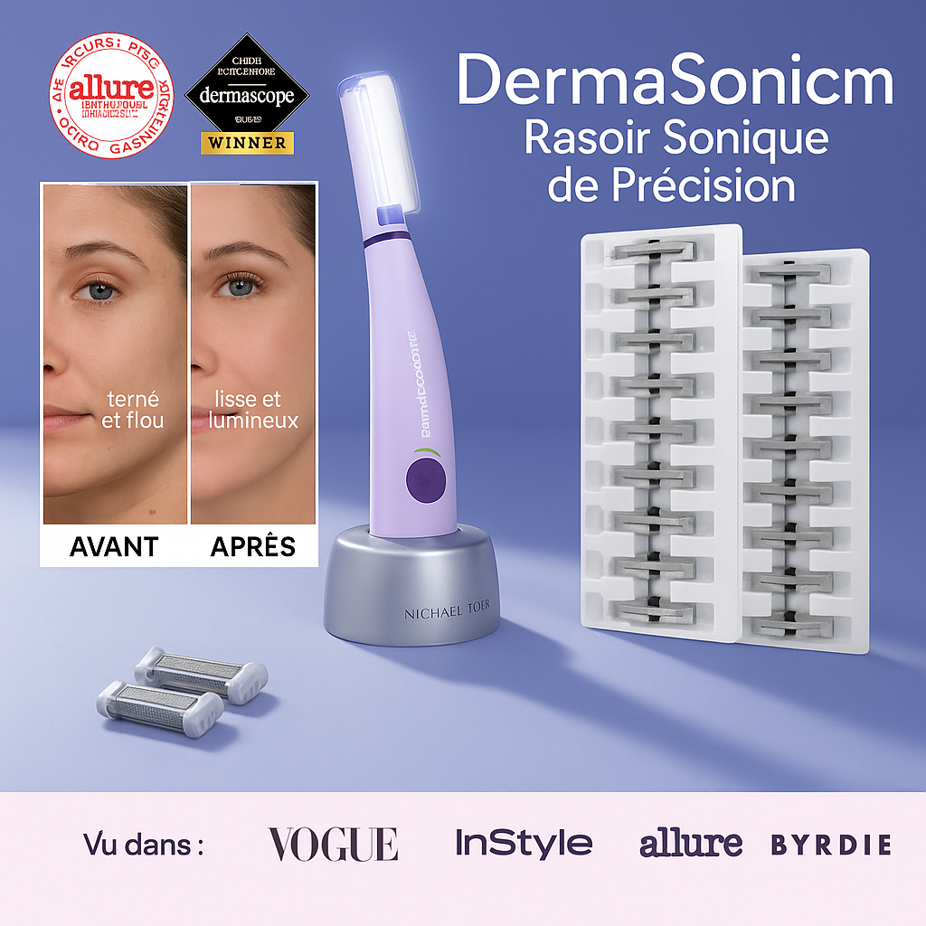 DermaSonic™ Rasoir Sonique de Précision | Finie la pilosité faciale après 40 ans!