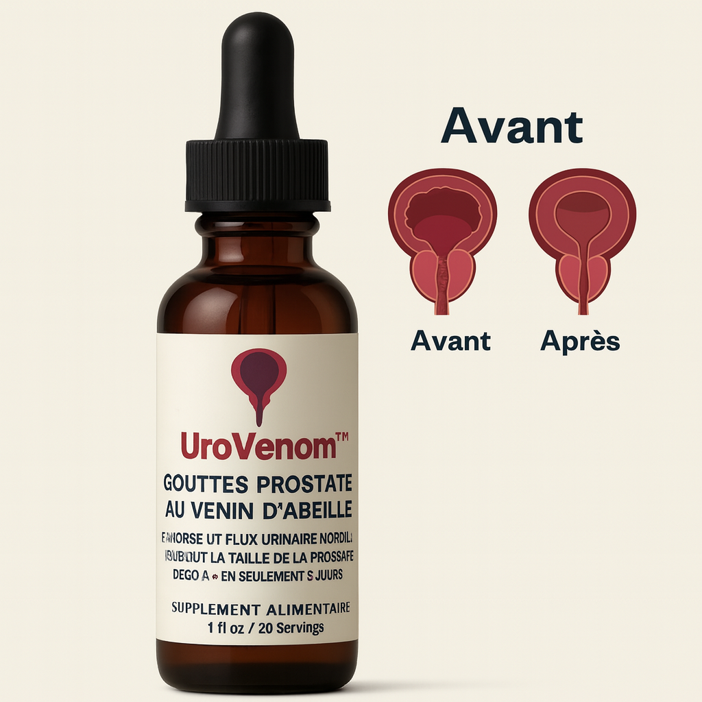 UroVenom™ Gouttes Prostate au Venin d’Abeille | Favorise un flux urinaire normal et réduit la taille de la prostate de 60 % — en seulement 3 jours!