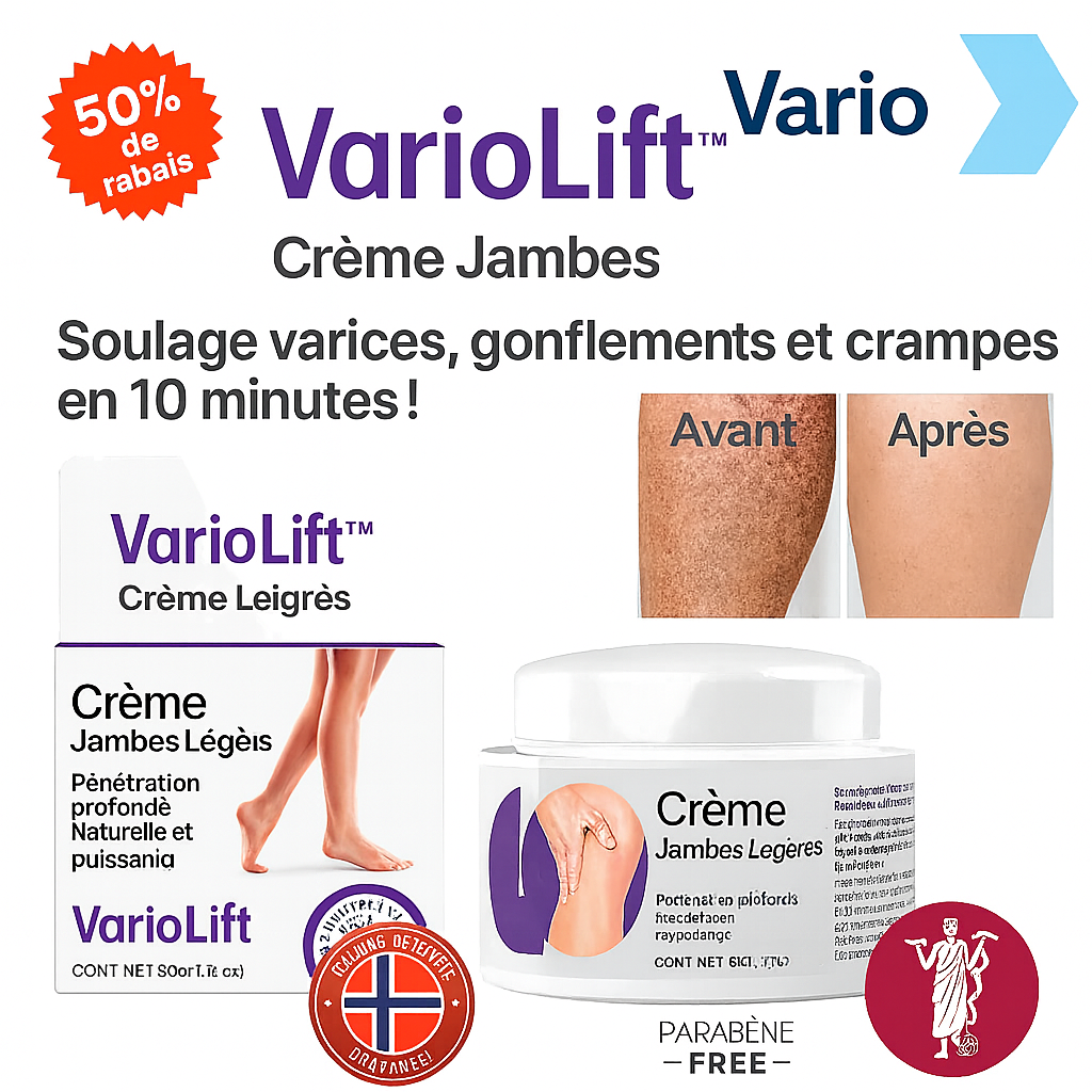 VarioLift™ Crème Jambes Légères | Élimine varices, gonflements et crampes en 10 minutes !