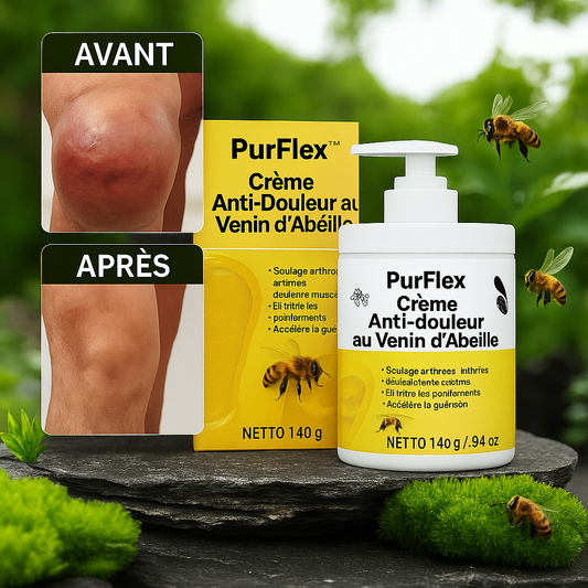 PurFlex™ Crème Anti-Douleur au Venin d’Abeille | Soulagement ultra-rapide des articulations en seulement 5 minutes!