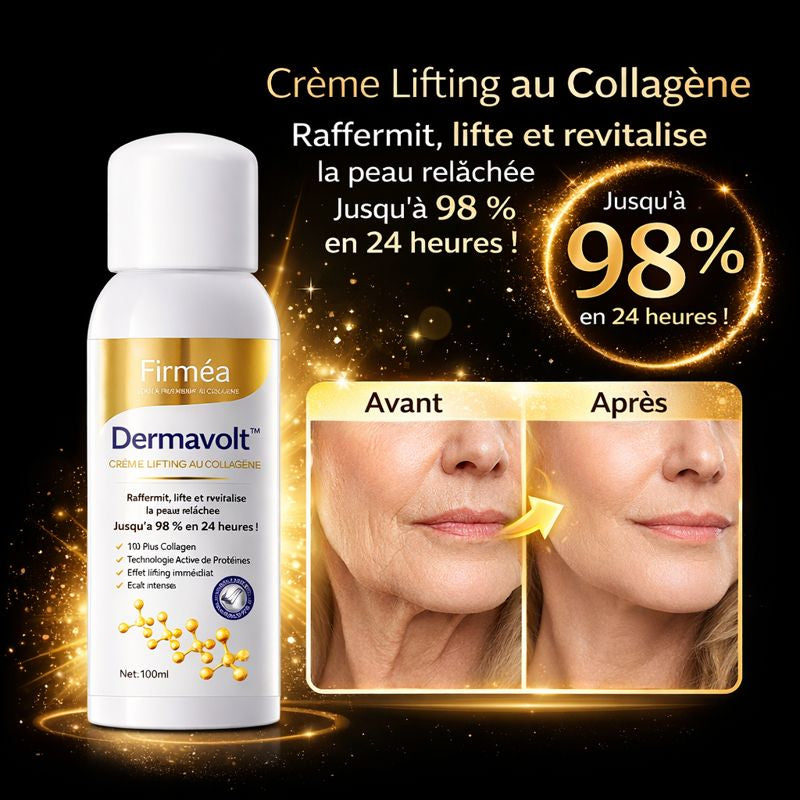 Dermavolt™ Crème Lifting au Collagène | Raffermit, lifte et revitalise la peau relâchée jusqu’à 98 % en 24 heures !