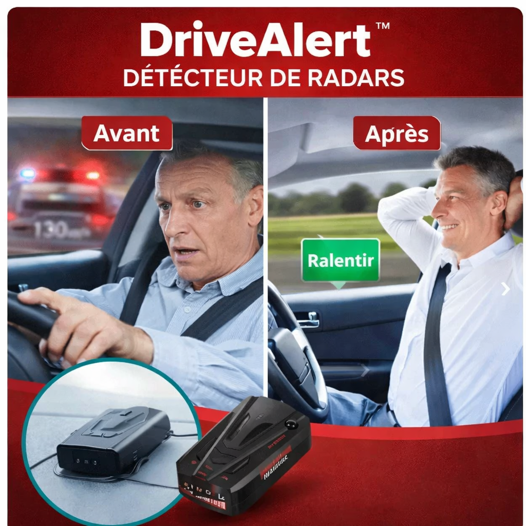 DriveAlert™ Détecteur de Radars | Le détecteur de radars qui vous évite les amendes et vous redonne la liberté au volant.