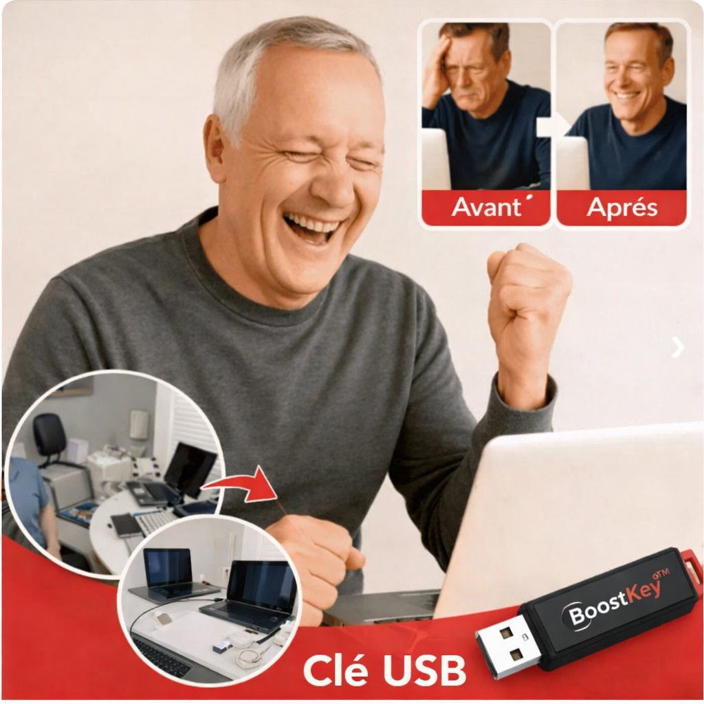 BoostKey™ Clé USB | Rende votre ordinateur jusqu'à 93% plus rapide en seulement 5 minutes !