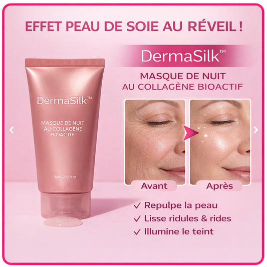 DermaSilk™ Masque de Nuit au Collagène Bioactif | Obtenez une peau de porcelaine pendant votre sommeil !