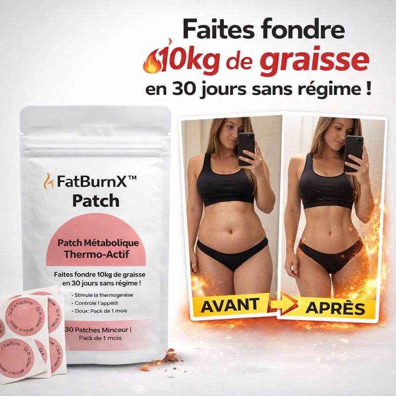 FatBurnX™ Patch Métabolique Thermo‑Actif | Faites fondre 10kg de graisse en 30 jours sans régime !