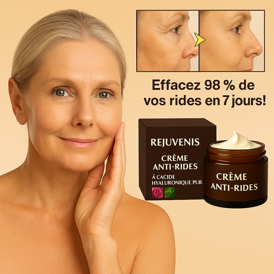 Rejuvenis™ Crème Anti-Rides à l’Acide Hyaluronique Pur | Effacez 98 % de vos rides en 7 jours!
