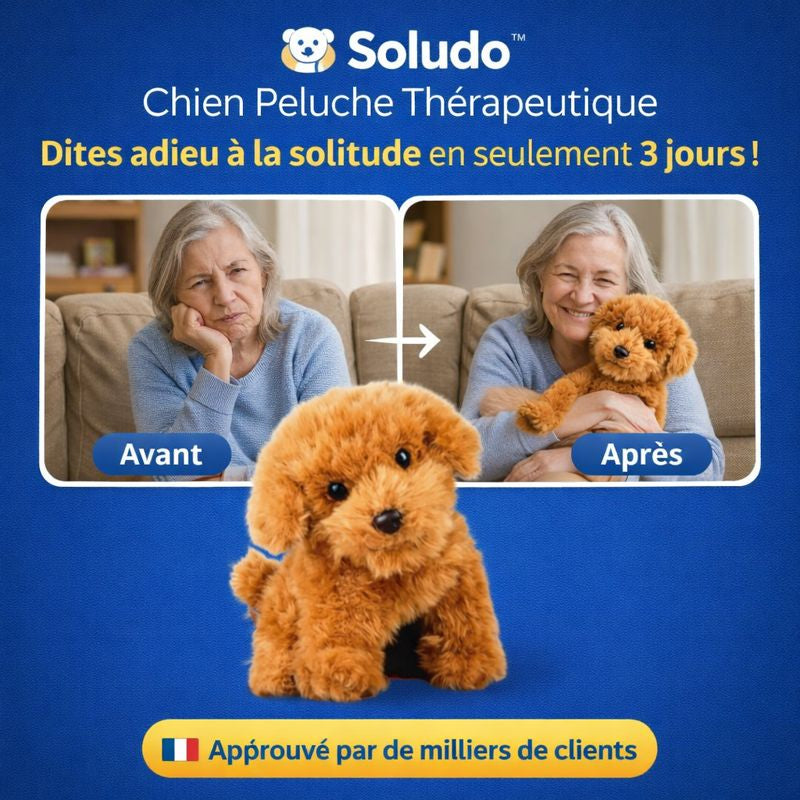 Soludo™ Chien Peluche Thérapeutique | Dites adieu à la solitude en seulement 3 jours !