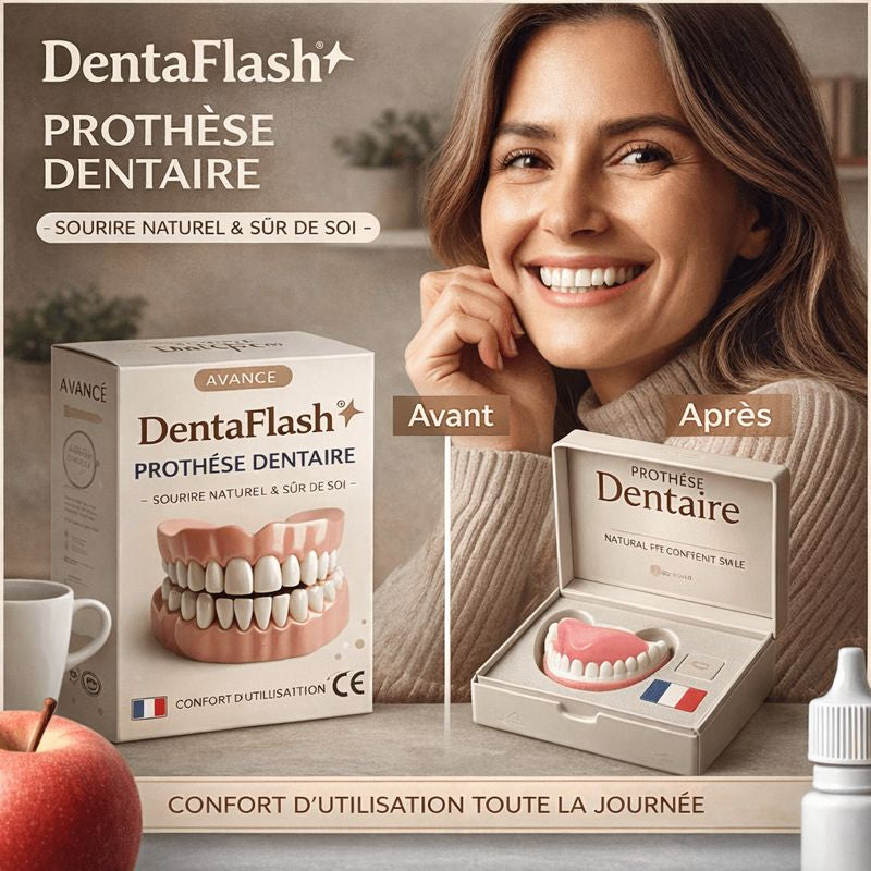 DentaFlash™ Prothèse Dentaire | Retrouvez un sourire éclatant en 1 minute chrono !