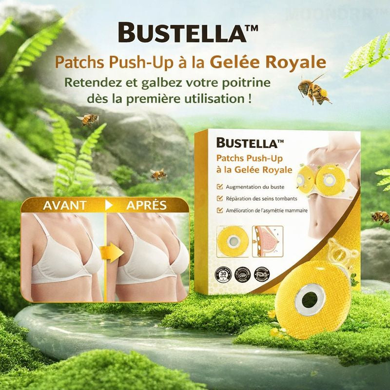 Bustella™ Patchs Push-Up à la Gelée Royale | Retendez et galbez votre poitrine dès la première utilisation !