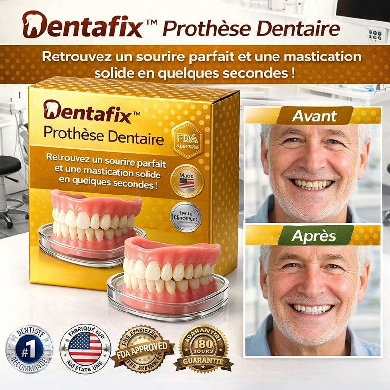 Dentafix™ Prothèse Dentaire | Retrouvez un sourire parfait et une mastication solide en quelques secondes !