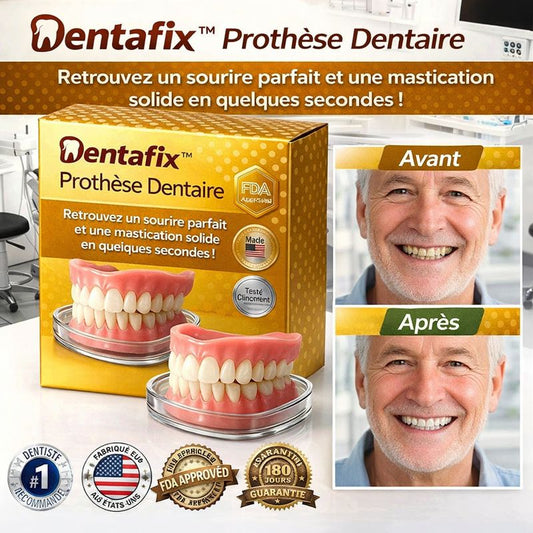 Dentafix™ Prothèse Dentaire | Retrouvez un sourire parfait et une mastication solide en quelques secondes !