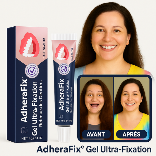 AdheraFix™ Gel Ultra-Fixation | Collez vos prothèses pendant 3 jours – fini la colle chaque matin!