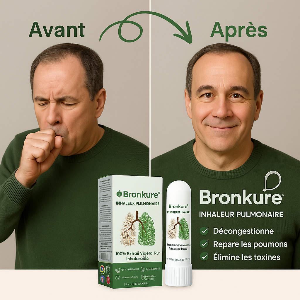 Bronkure™ Inhaleur Pulmonaire à l’Eucalyptus Noir | Nettoyez 97 % de vos poumons en 15 minutes!
