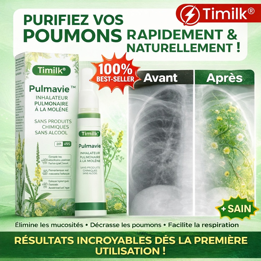 Pulmavie™ Inhalateur Pulmonaire à la Molène | Débouchez vos poumons et respirez librement en 3 minutes !