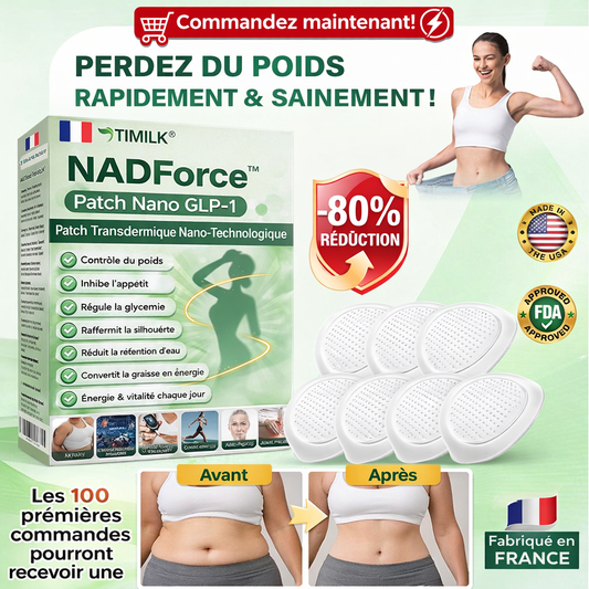 NADForce™ Patch Nano GLP-1 | Brûlez la graisse, rechargez votre énergie et rajeunissez votre corps en 3 minutes !
