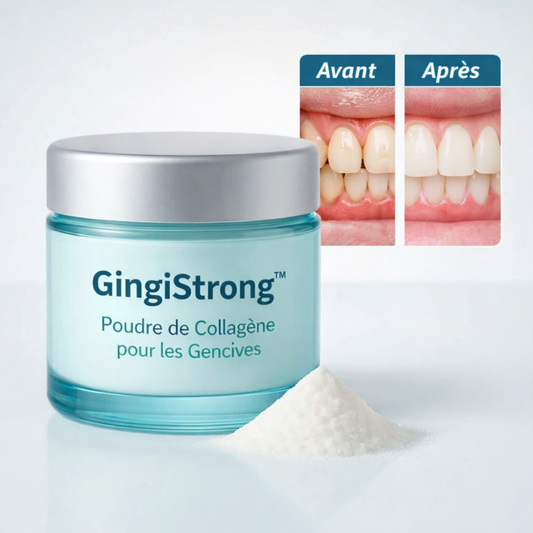 GingiStrong™ Poudre de Collagène pour les Gencives | Des gencives renforcées et un sourire solide en quelques jours !