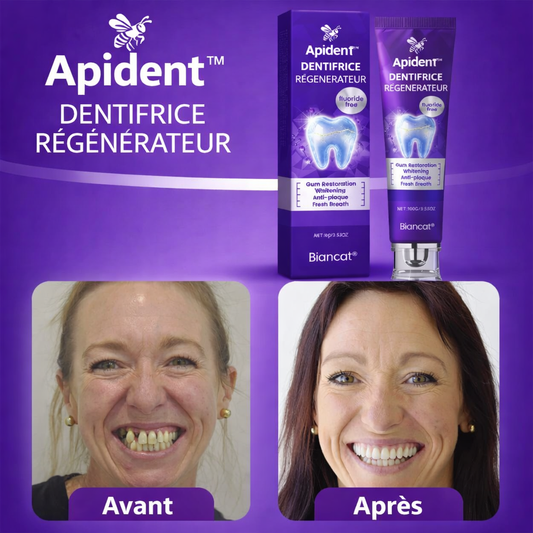 Apident™ Dentifrice Régénérateur | Stoppez les saignements et raffermissez vos dents dès le premier brossage !