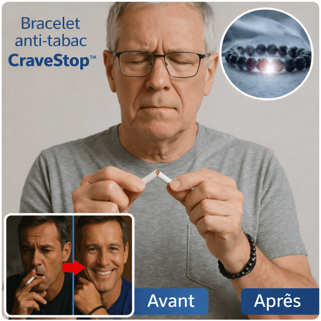 Bracelet anti-tabac CraveStop™ | Réduisez vos envies de fumer de 91 % en seulement 5 jours !