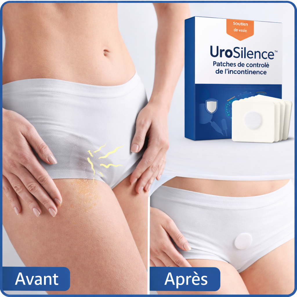 UroSilence™ Patches | Traite l'incontinence urinaire immédiatement – Efficacité prouvée dès la première utilisation!